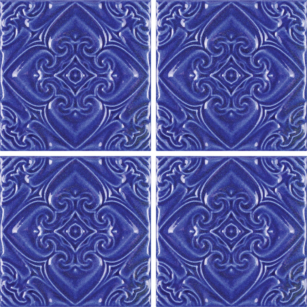 Aquatica Atlantico Blu Deco Porcelain Pool Tile 6"x6" - Melange Collection
