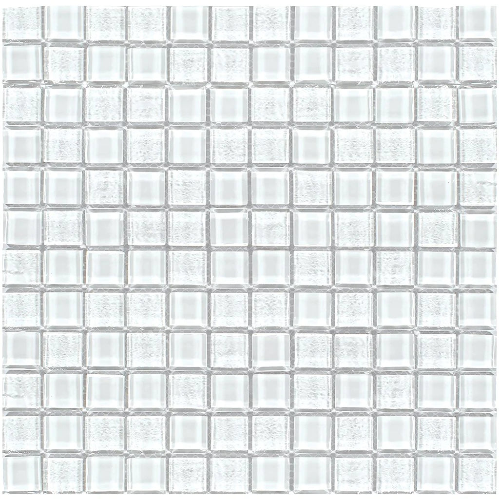 Aquatica Whitestone 1"x1" Linear Glass Mesh Tile 11.75"x11.75" - Treasure Collection