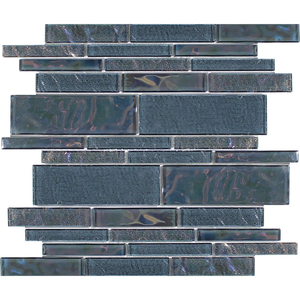 Aquatica Moonstone Linear Glass Mesh Tile 11.75"x11.75" - Treasure Collection