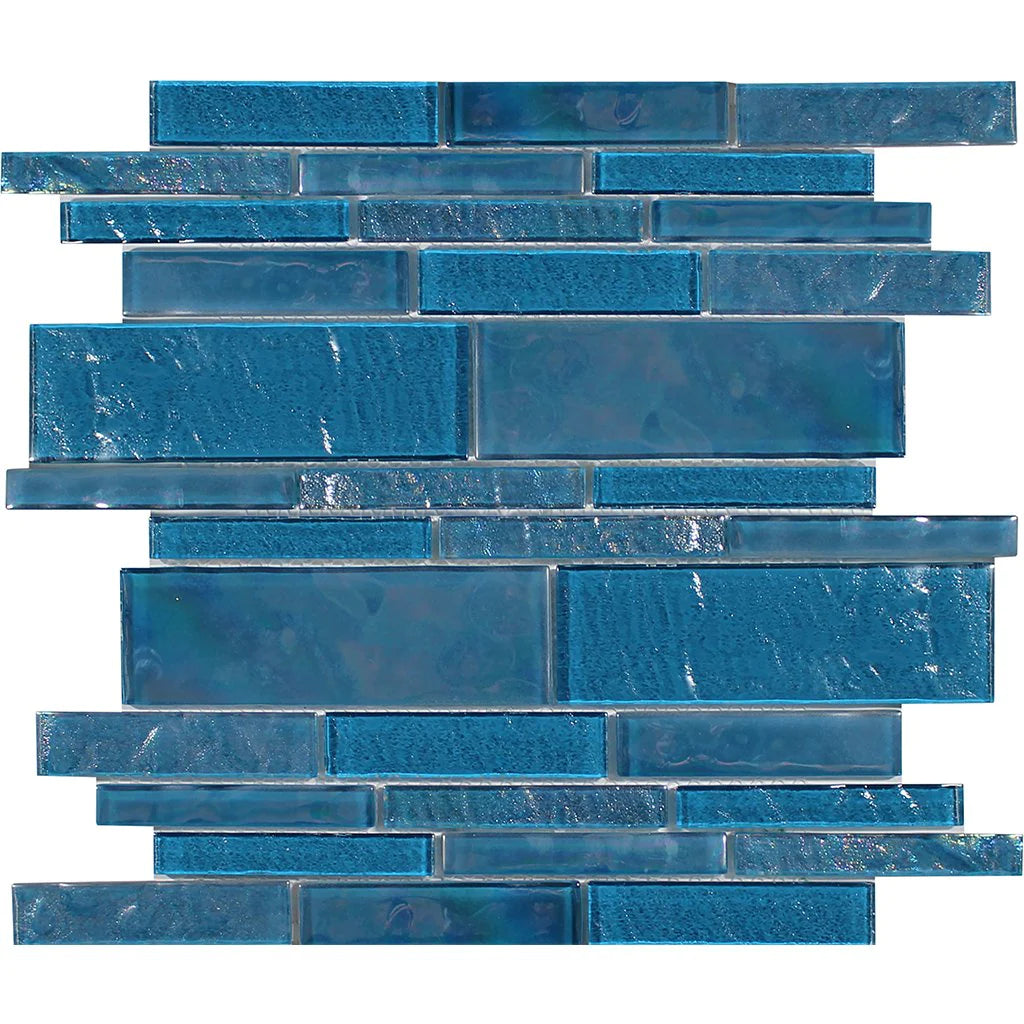 Aquatica Topazstone Linear Glass Mesh Tile 11.75"x11.75" - Treasure Collection