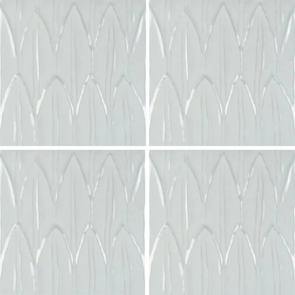 Aquatica Bianco Deco Foglia 6"x6" Porcelain Pool Tile - Sol Collection