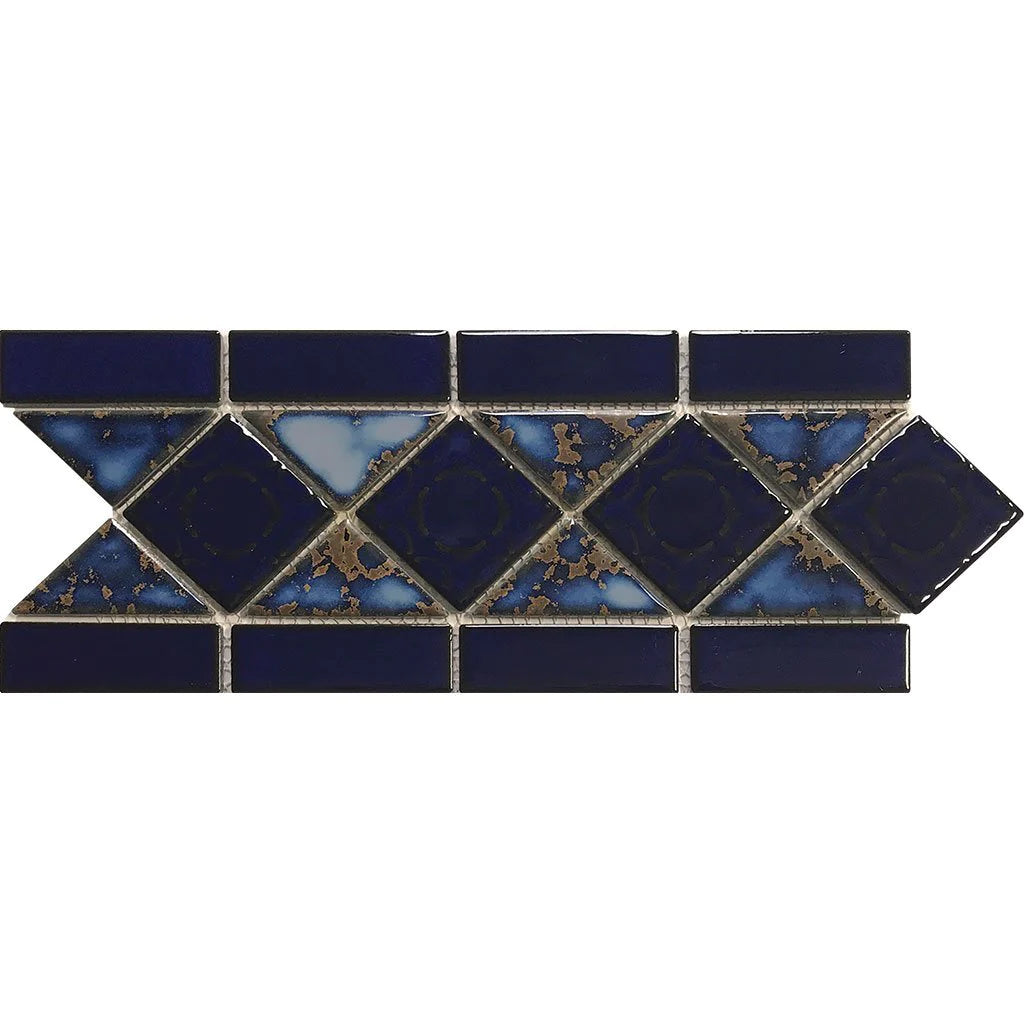 Aquatica Terra Blue Porcelain Pool Tile 6"x13" - Listello Collection