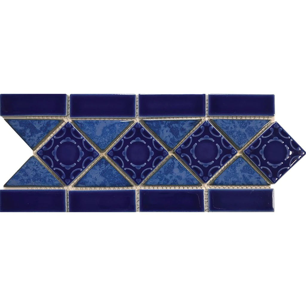Aquatica Pasific Blue Porcelain Pool Tile 6"x13" - Listello Collection