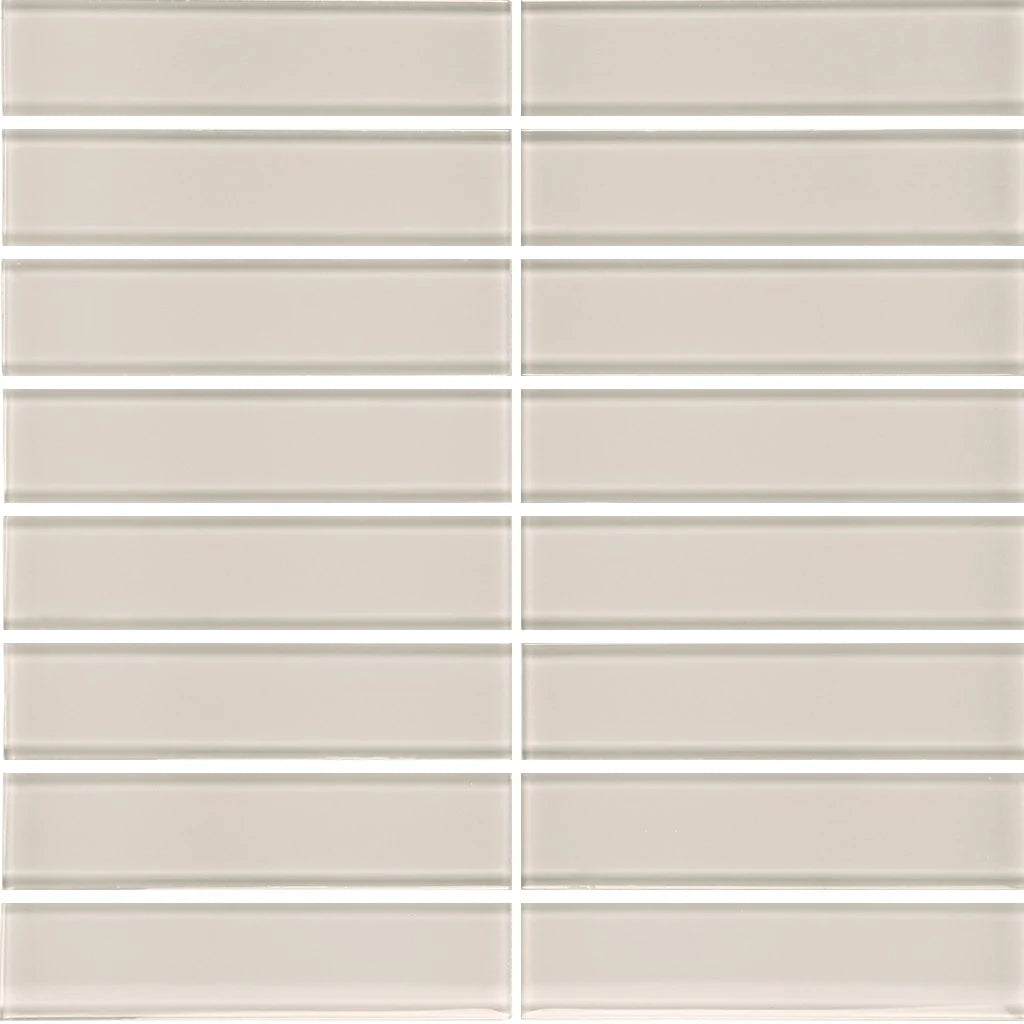 Aquatica Mist 1.5"x6" Stacked Glass Mosaic Tile 11.75"x11.75" - Element Collection