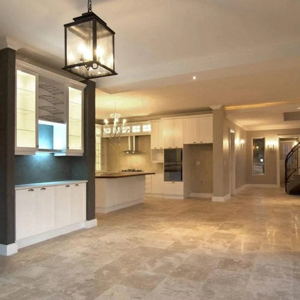 Mixed Beige Commercial Travertine Honed Floor and Wall Tile