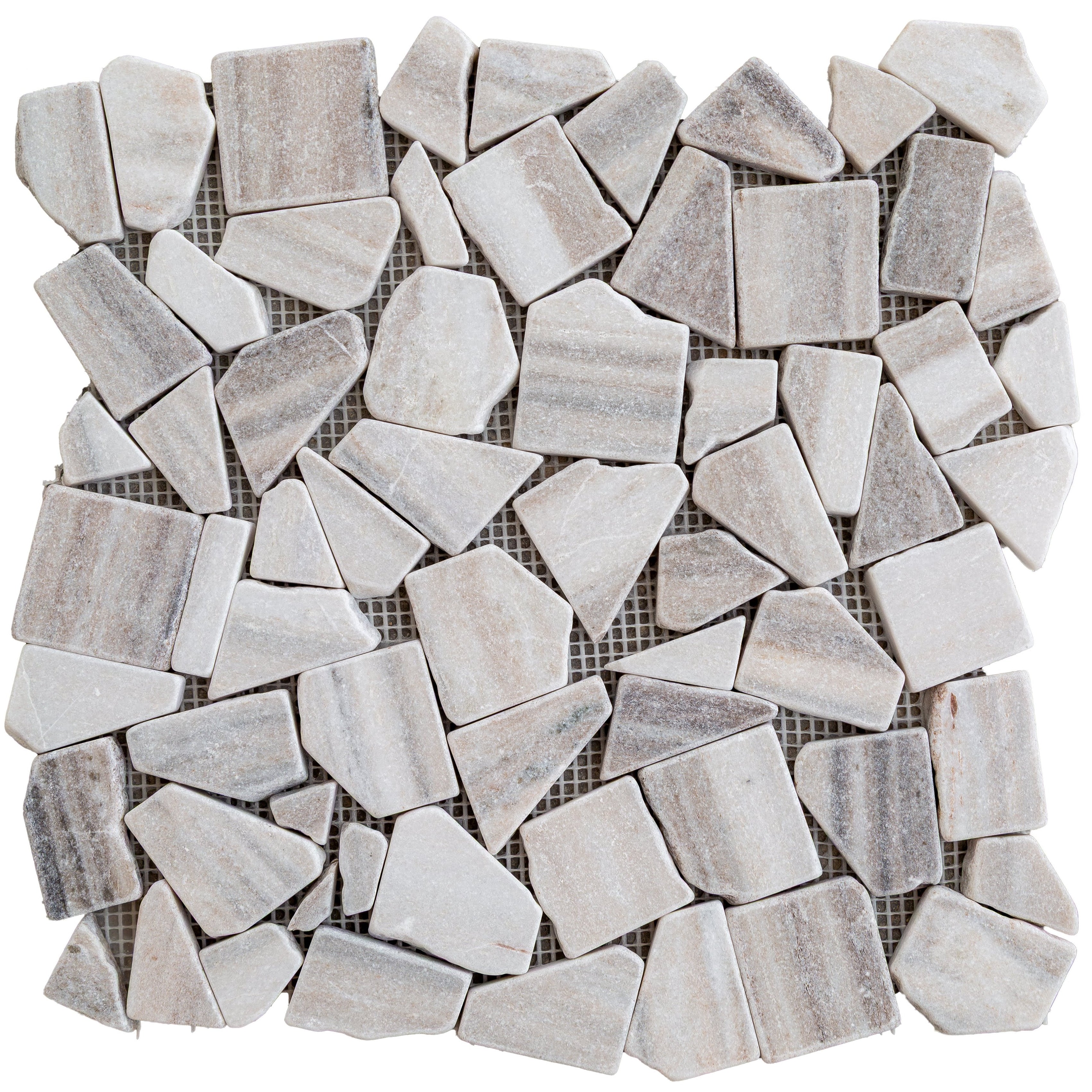 Palissandro Marble Palladiana Honed on 12" x 12" Mesh Mosaic Tile