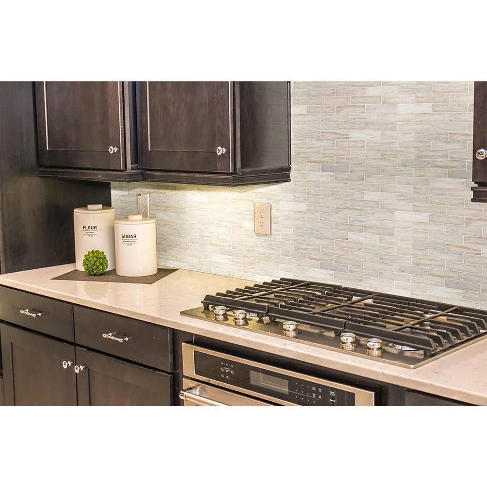 MSI Angora Subway Polished Marble Mosaic 11.81"x11.81"