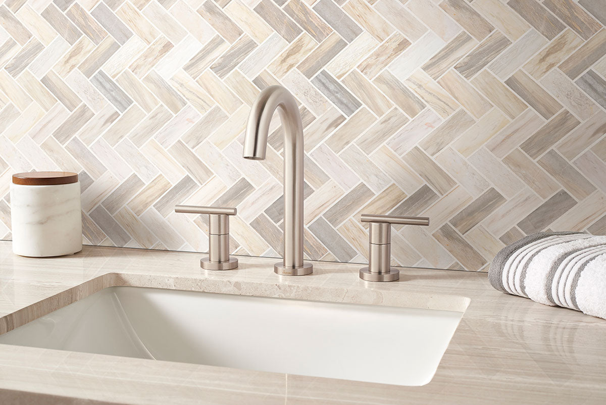 MSI Angora Herringbone Polished Marble Mosaic 12"x12"
