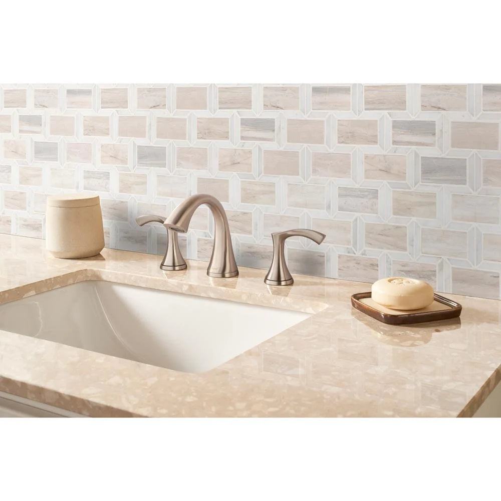 MSI Angora Framework Polished Marble Mosaic Subway Tile 12"x12"