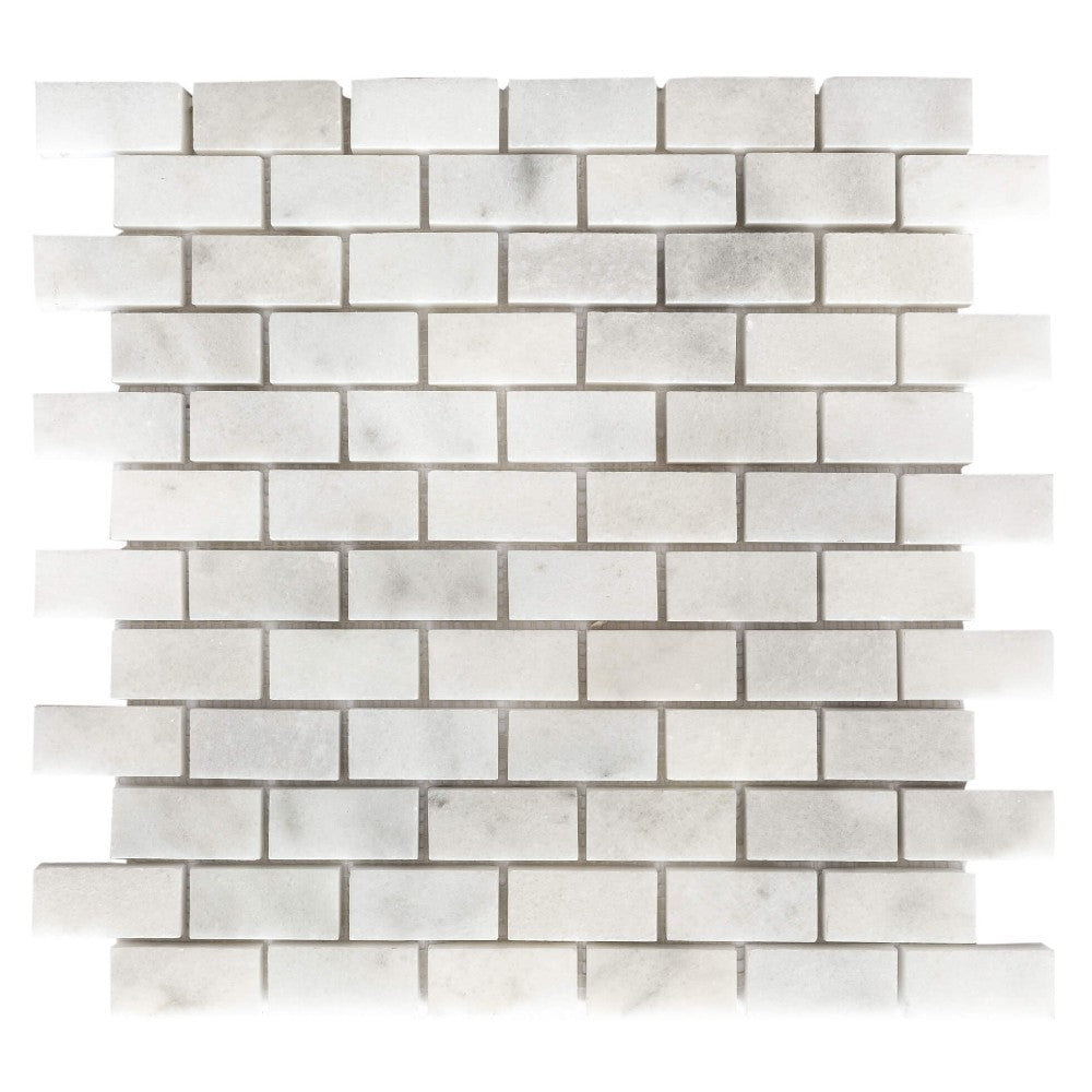 Carrara White Polished Brick Marble Mosaics