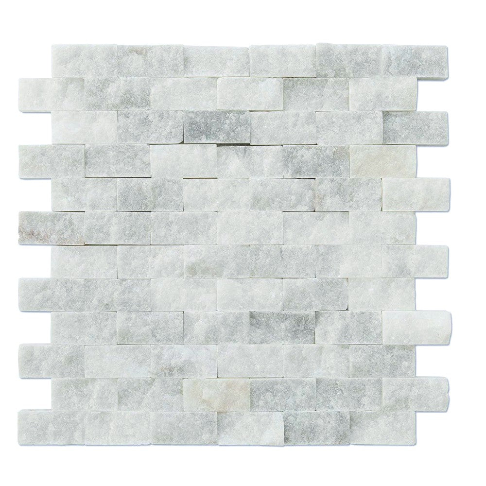 Carrara White Split Face Marble Mosaics