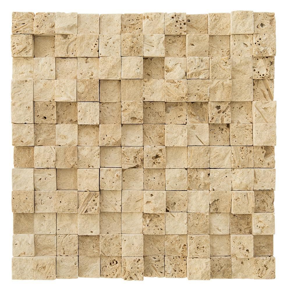 3D Split Face Classic Travertine Mosaics