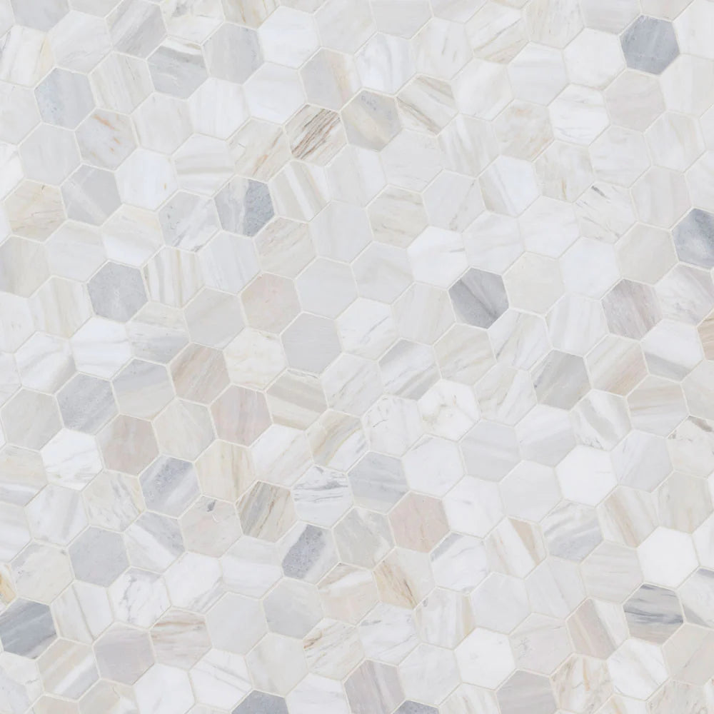 MSI Athena Gold Hexagon Honed Marble Mosaic Tile 12"x11.3"