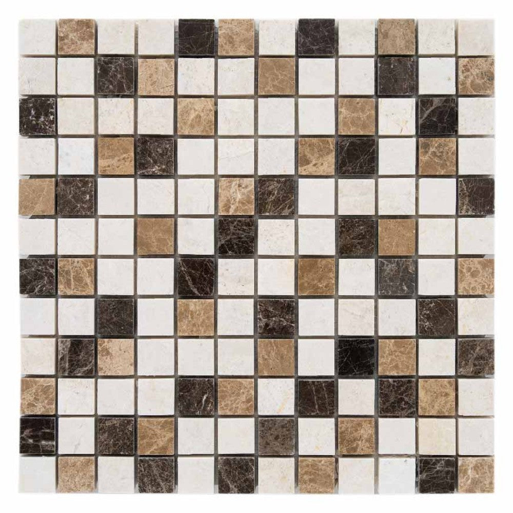 Botticino Emperador Light/Dark Polished Marble Mosaics
