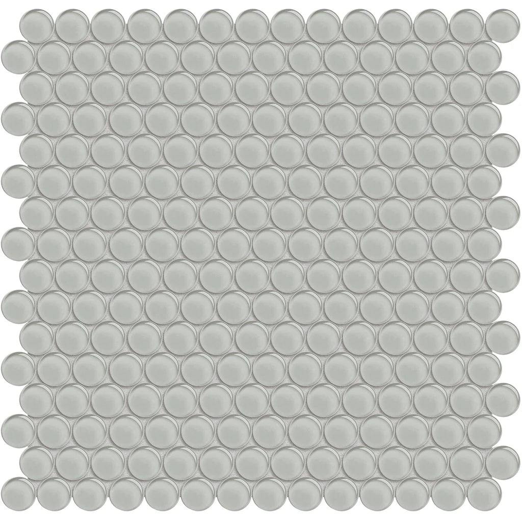 Aquatica Penny Round Mist Glass Mosaic Tile 11.50"x11.75" - Element Collection