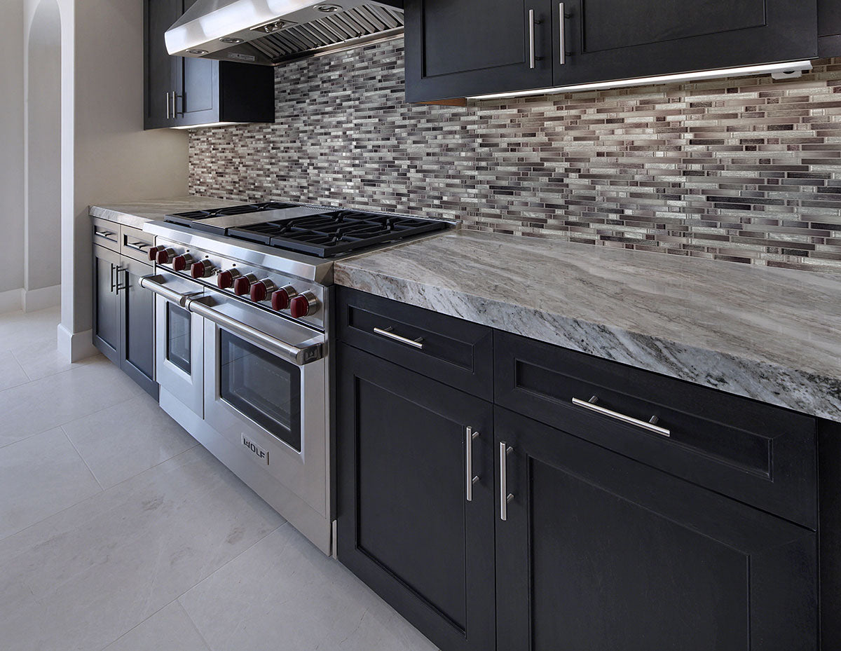 MSI Akaya Nero Interlocking Glass Mosaic Tile 11.75"x12"