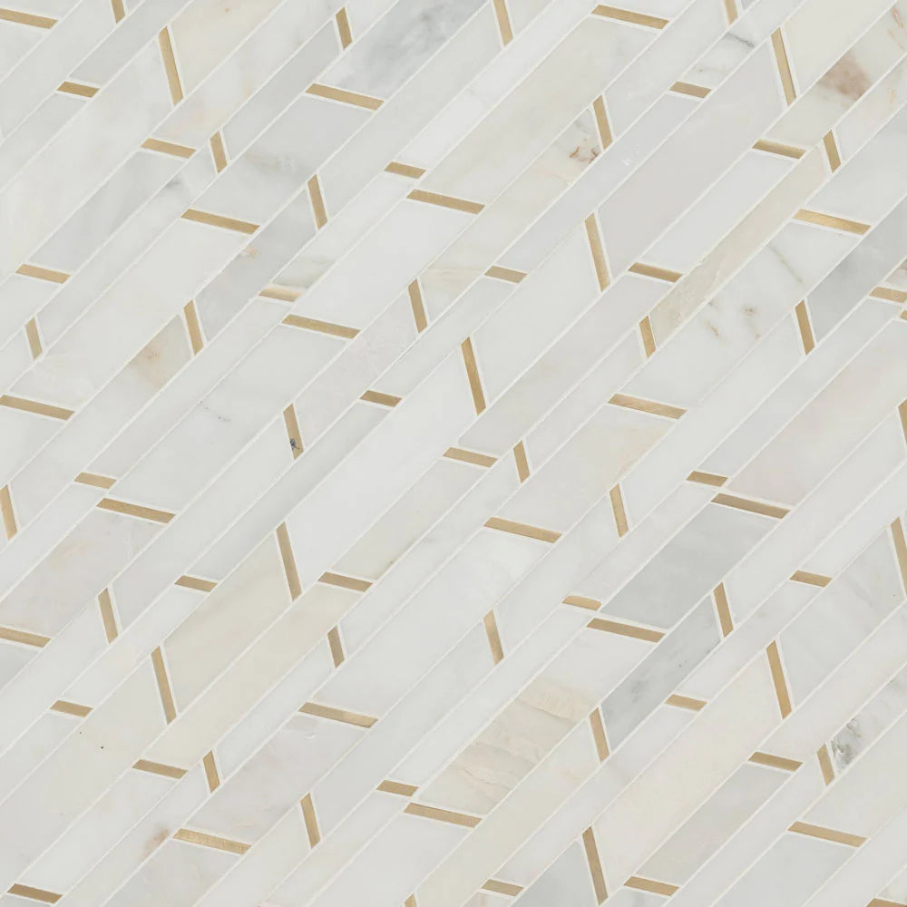 MSI Metro Gold Pattern Stone Metal Mosaic Wall and Floor Tile 12.09"x12.21"