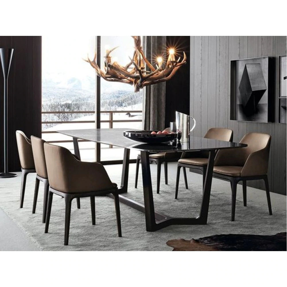 Marble Dinner Table Rectangular Polished and Eased Edge