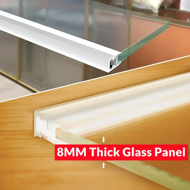 GobekUsa LED Cabinet Bar Lamp for 8mm Glass Panel Bookshelf Strip Light