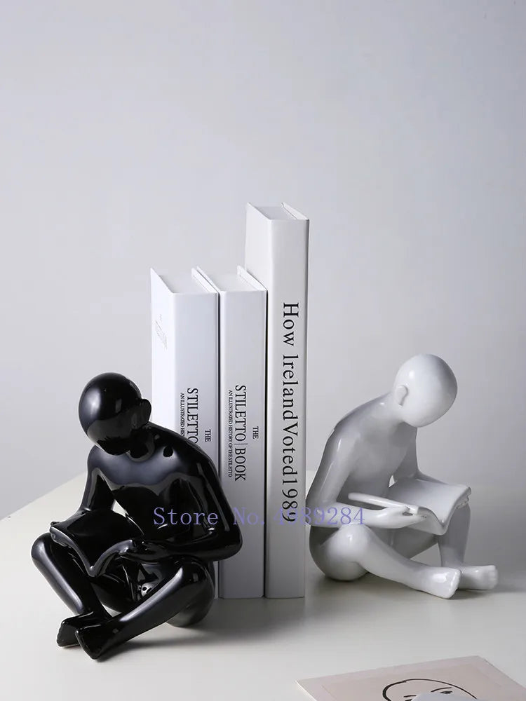 GobekUsa Creative Ceramics Sculpture for Modern Desktop Bookcase Decor and Home Craft Decoration
