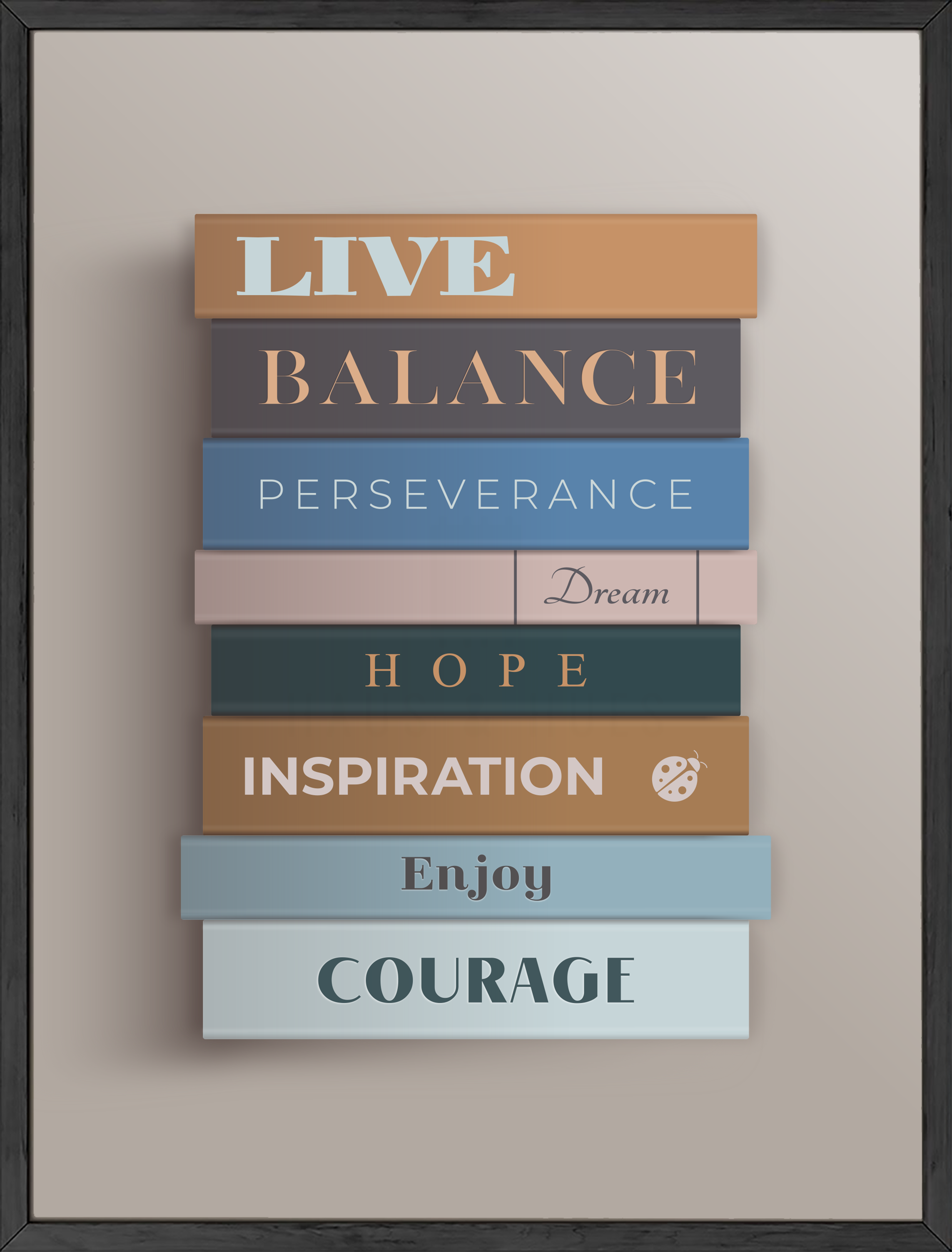 Motivational bookcase