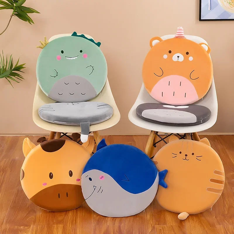 GobekUsa Animal Print Round Office Chair Cushion with Memory Foam & Velvet Cover