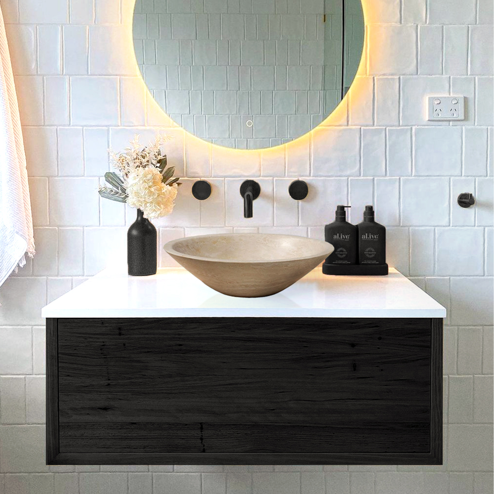 Natural Stone Classic Travertine Oval Vessel Sink (L)22" (W)18" (H)6"