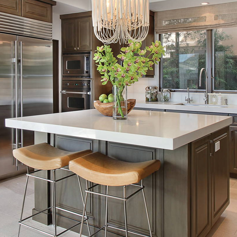 MSI Snow White™ Premium Quartz Prefabricated Countertop - Island