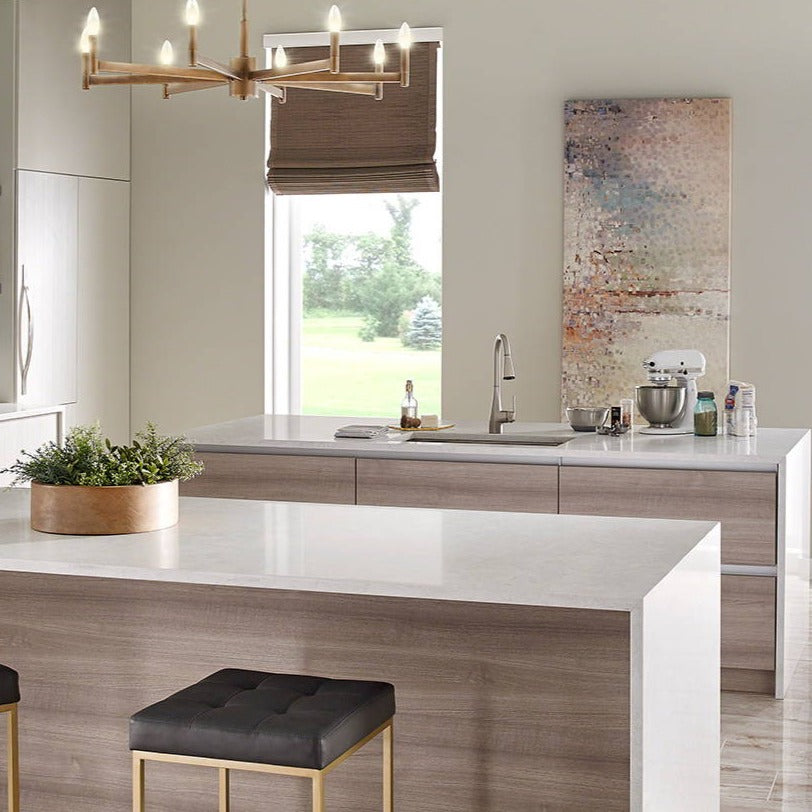 MSI Marbella White™ Premium Quartz Prefabricated Countertop - Island