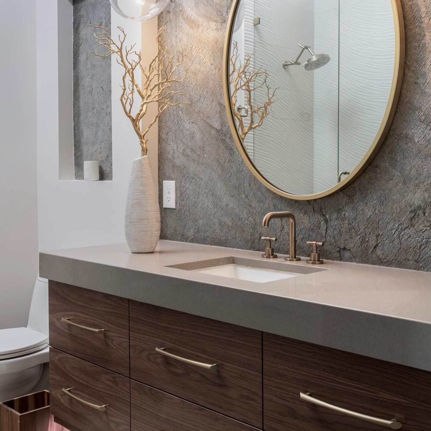 MSI Fossil Gray® Premium Quartz Prefabricated Countertop - Island