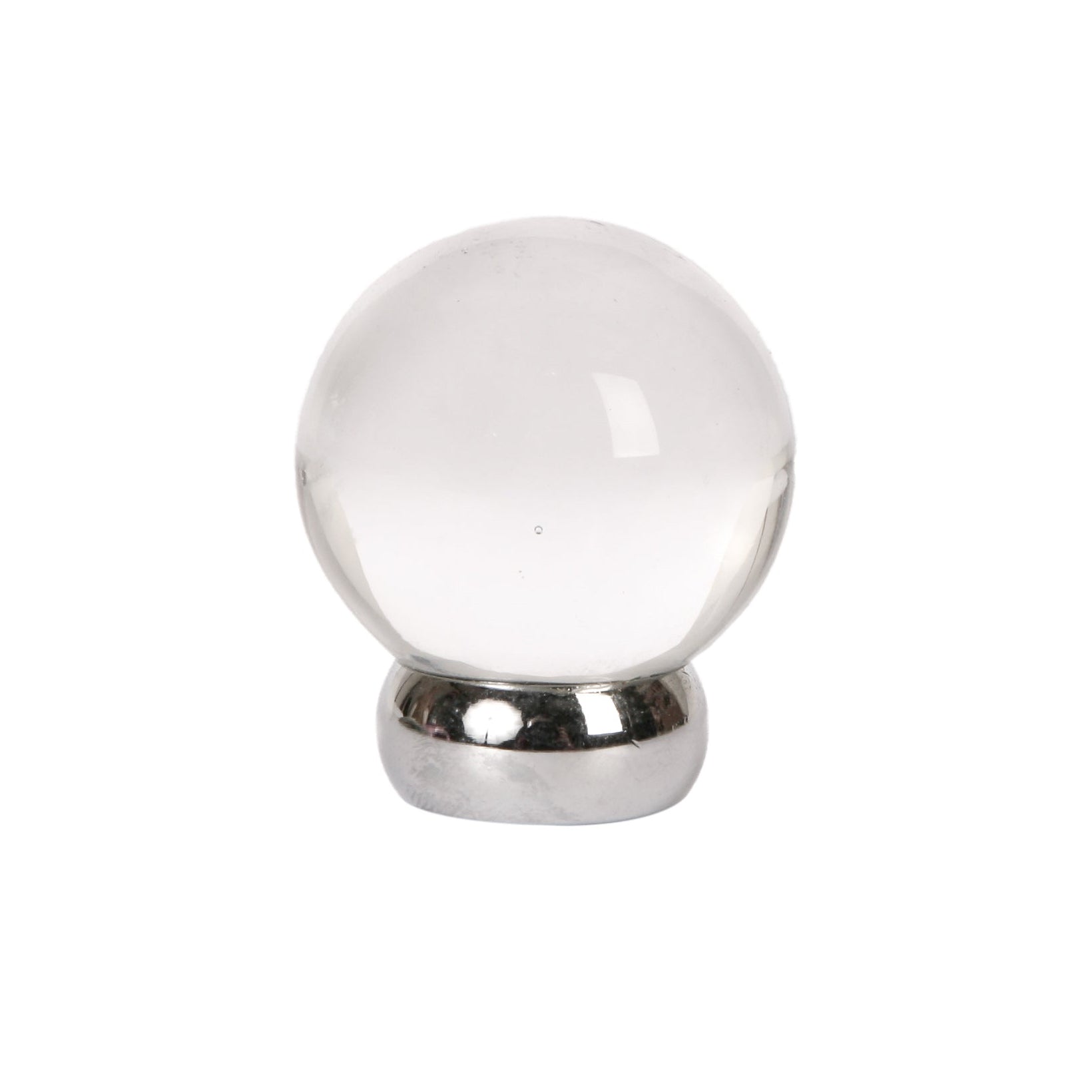 Round Lew's Hardware Chrome and Glass Cabinet Knob