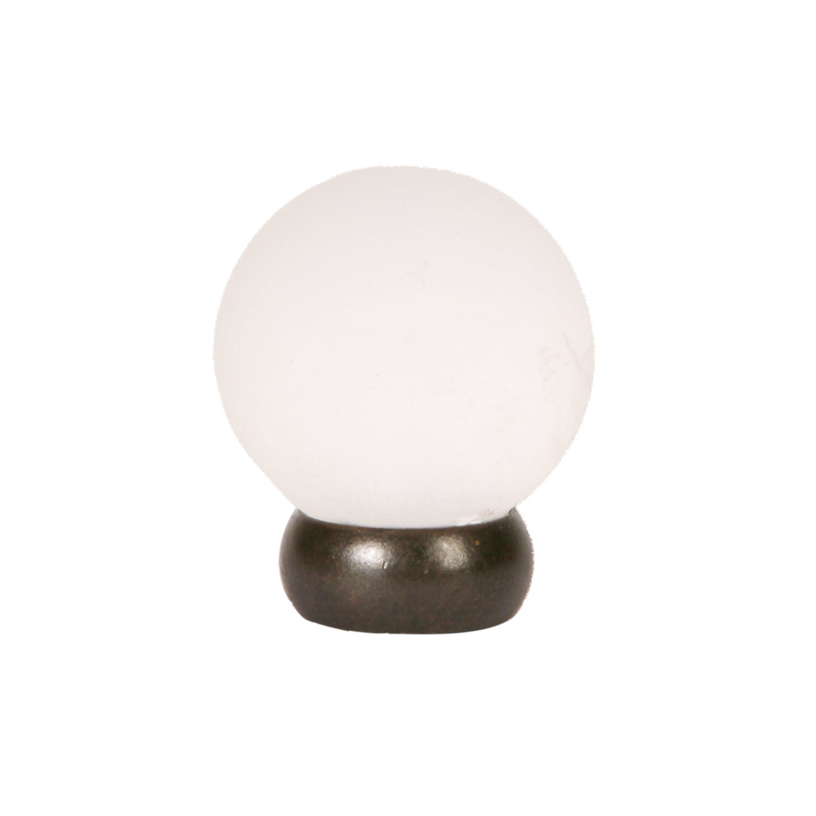 Round Lew's Hardware Oil Rubbed Bronze and Frosted Glass Cabinet Knob