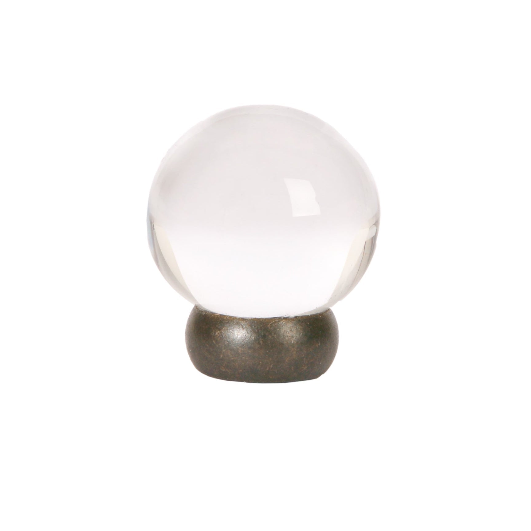 Round Lew's Hardware Oil Rubbed Bronze and Glass Cabinet Knob