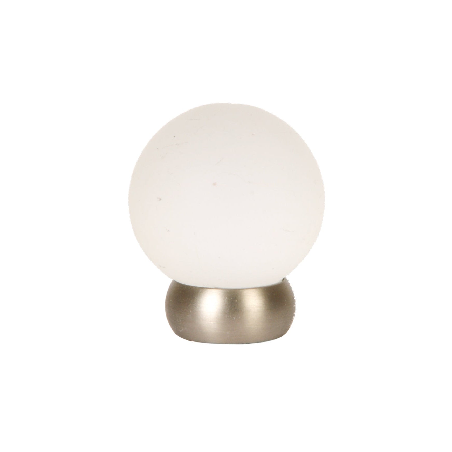 Round Lew's Hardware Nickel and Frosted Glass Cabinet Knob