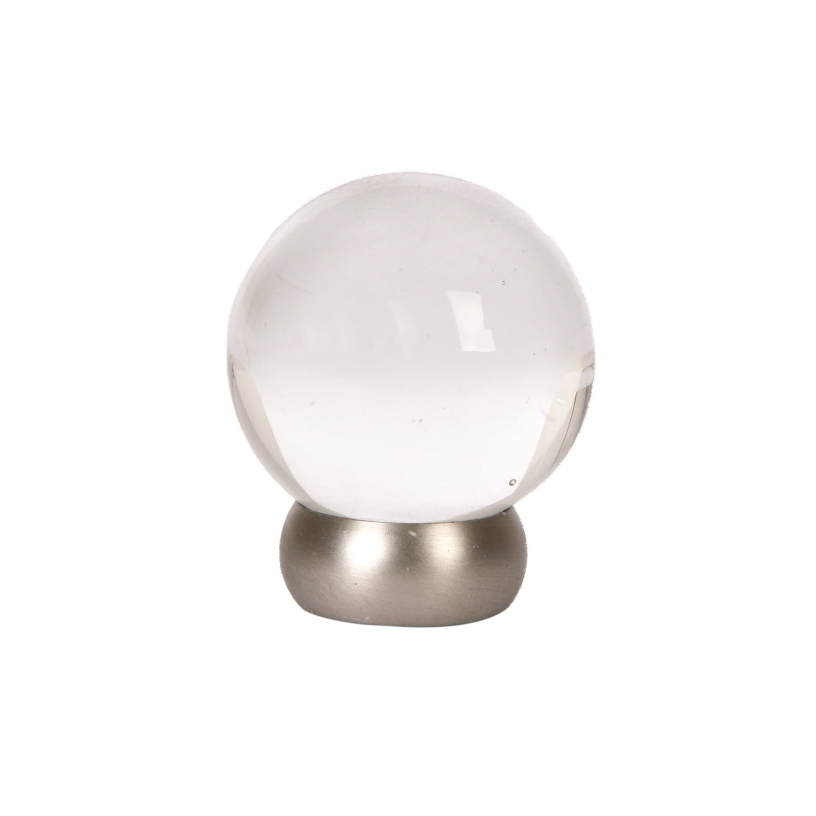 Round Lew's Hardware Nickel and Glass Cabinet Knob
