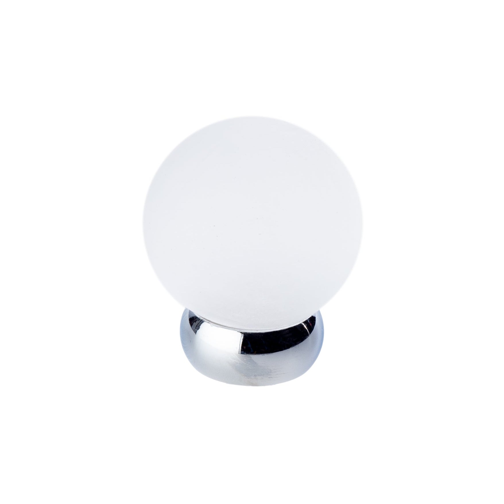 Round Lew's Hardware Chrome and Frosted Glass Cabinet Knob