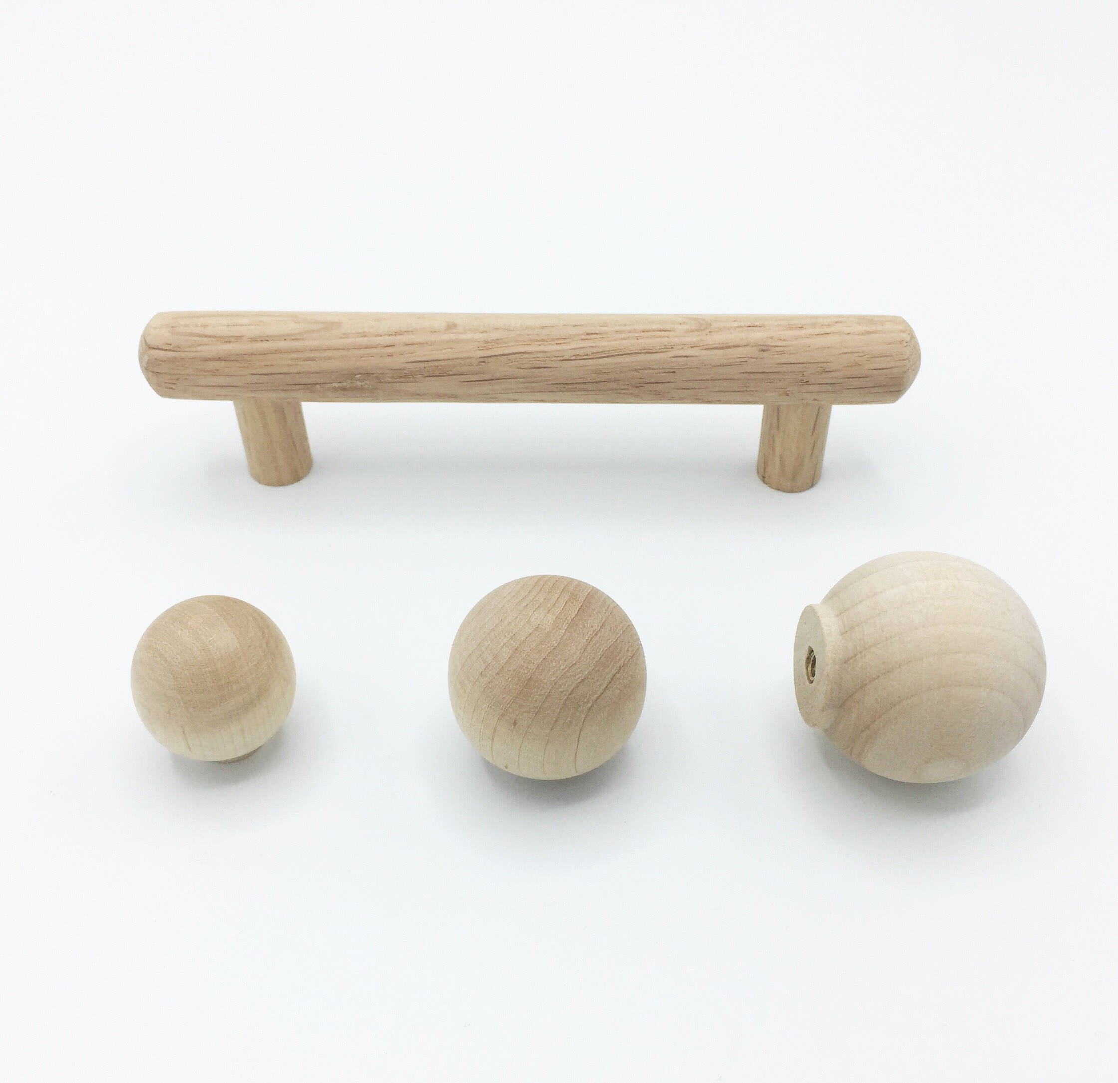 Unfinished Wood "Alden" Mid-Century Modern Cabinet Hardware