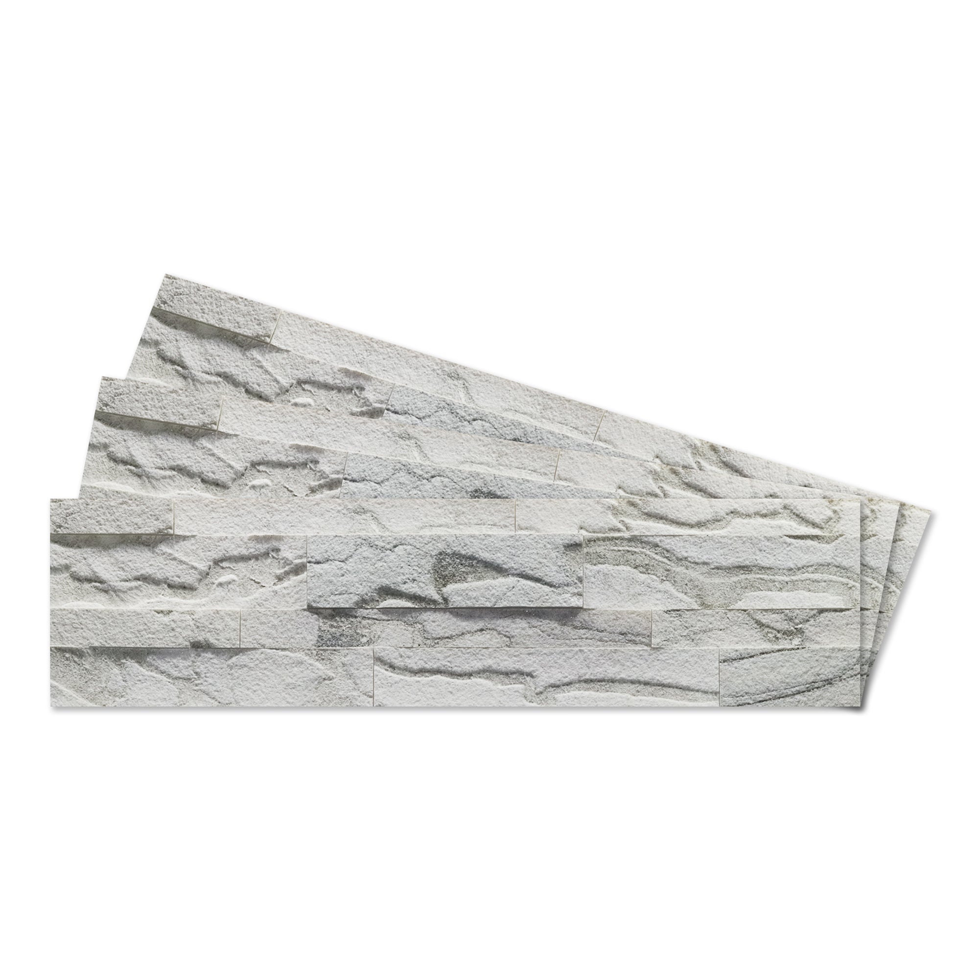 Pearl Bush - Self-Adhesive 3D Peel & Stick Real Stacked Stone Tiles [Pack of 10]