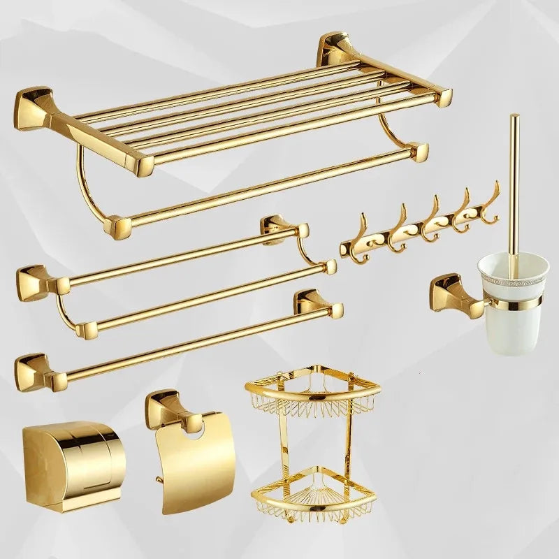 GobekUsa Gold Bathroom Hardware Set for Towels, Paper, Brushes, and More