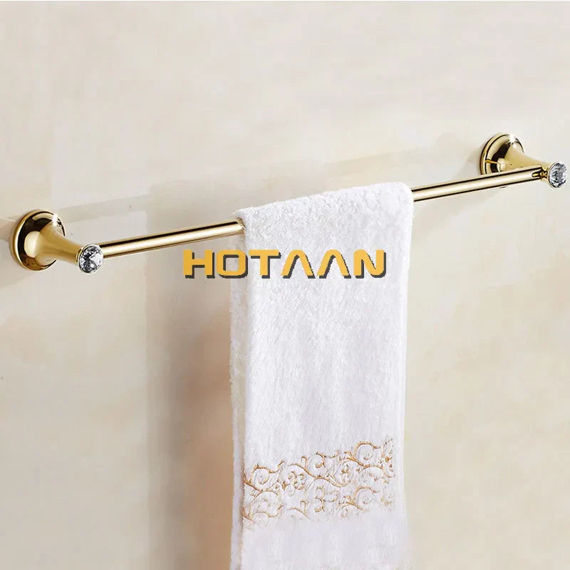 GobekUsa Gold Bathroom Hardware Set: Towel Rack, Toilet Paper Holder, Towel Bar, Hook