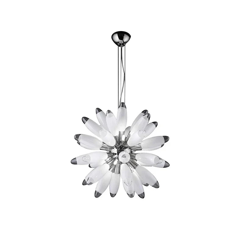 GobekUsa LED Large Globe Chandelier with Glass Lampshades - Chrome or Gold Hardware