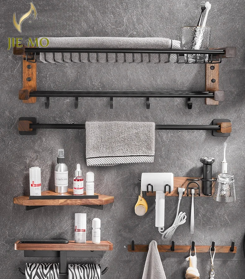 GobekUsa Bathroom Hardware Set: Pendant Towel Bar, Towel Ring, Paper Holder, Shelf
