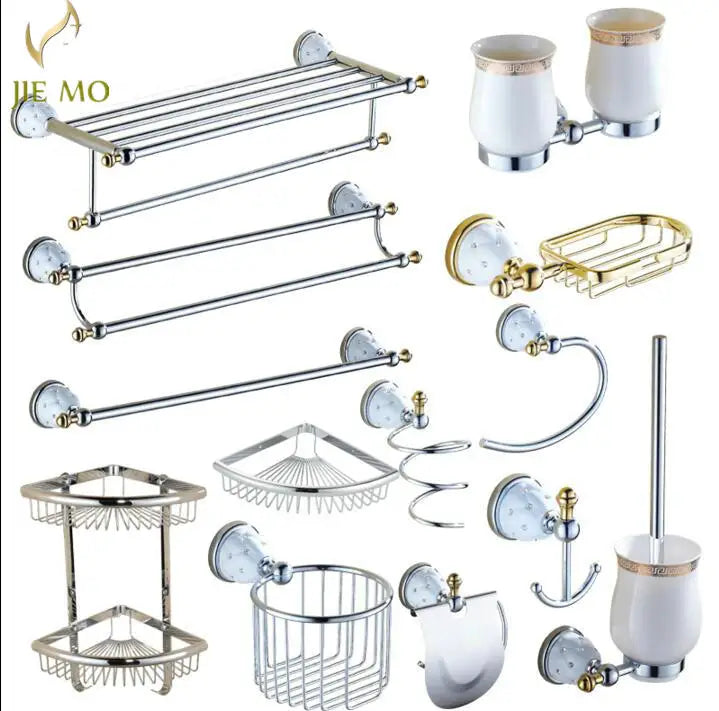 GobekUsa Bathroom Hardware Set: Toilet Paper, Roll Holder, Brush Holder, Coat Hook