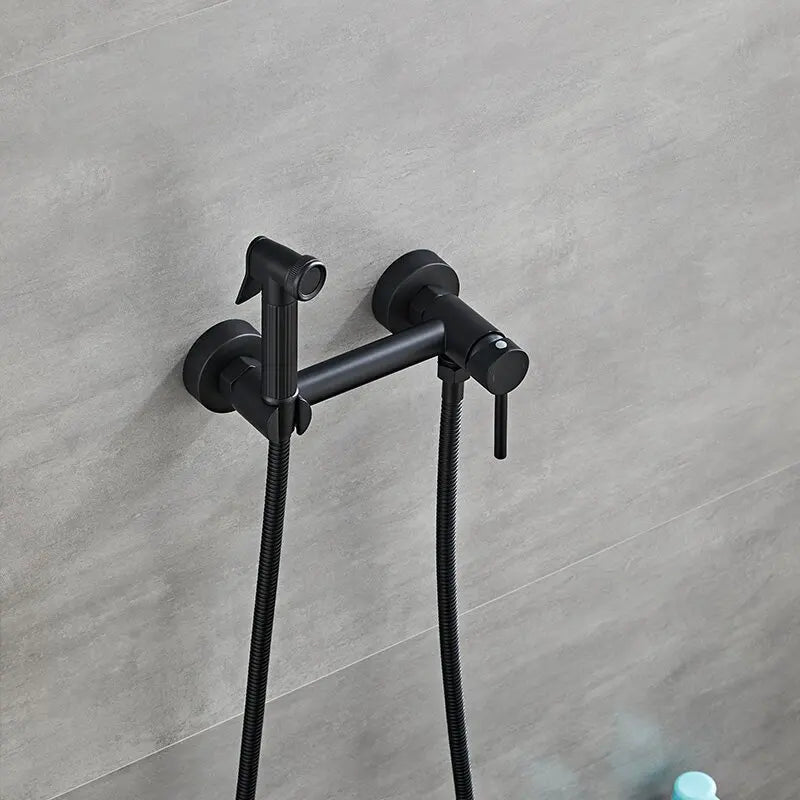 GobekUsa Bathroom Bidet Faucet Set with Hot Cold Spray Gun Nozzle & Copper Hardware