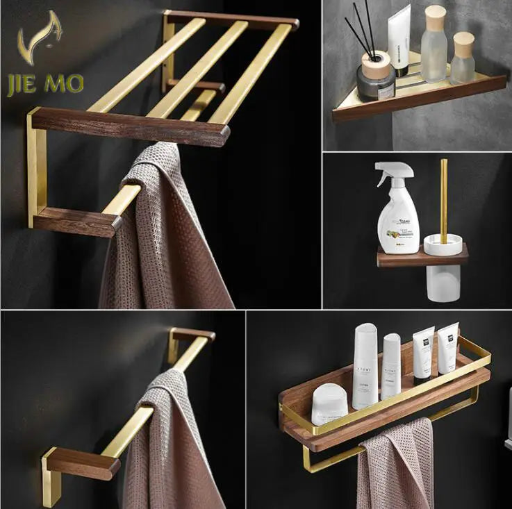 GobekUsa Bathroom Hardware Set: Towel Rack, Slippers Rack, Toilet Paper Rack - Space Aluminum