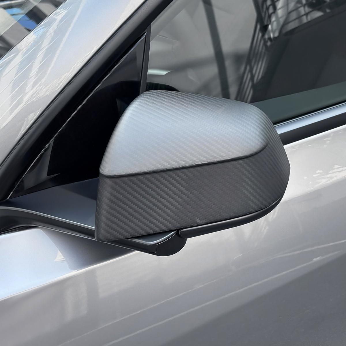 Carbon Fiber Mirror Covers for Model 3 / Y | Juniper Style | 3 Finishes | 3M Adhesive