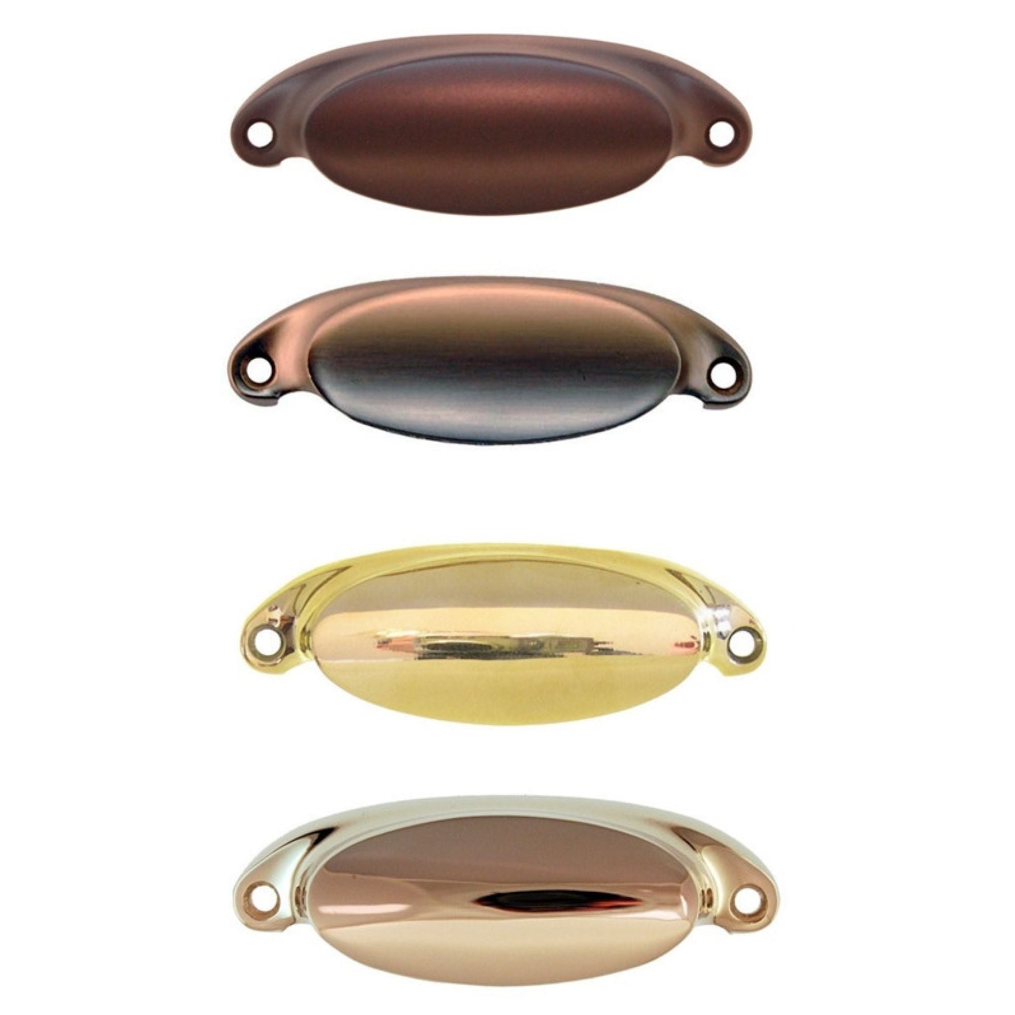 Classic Bin Pull Solid Brass with Elegant Rounded Design Available in 4 Finishes Includes Mounting Hardware