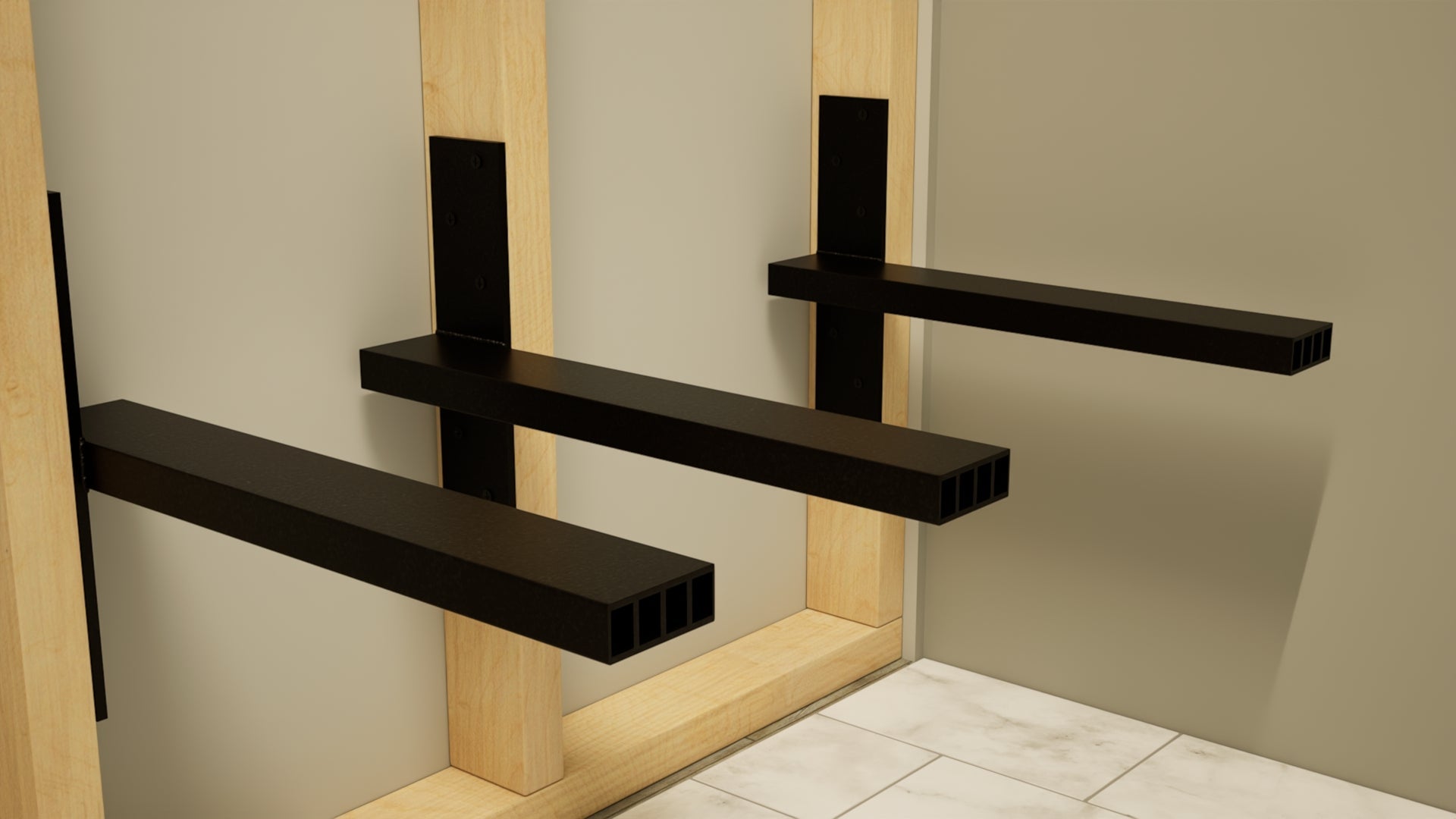 Matching 1 inch Free Hanging Shelf Brackets (Set of 2)