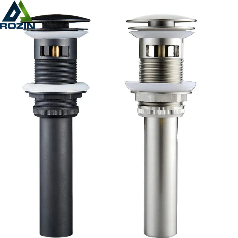 GobekUsa Brushed Nickel Faucet Vanity Sink Pop-up Drain Stopper Overflow Drainer