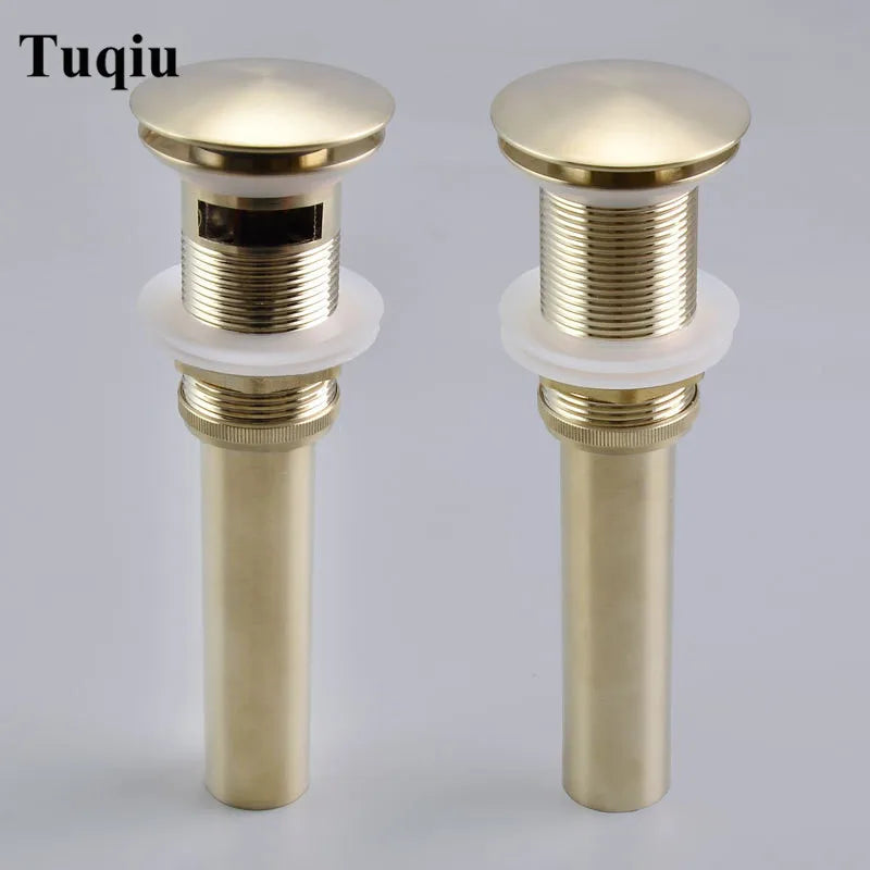 GobekUsa Brushed Gold Pop-Up Drain Stopper for Bathroom Sink Vessel Vanity